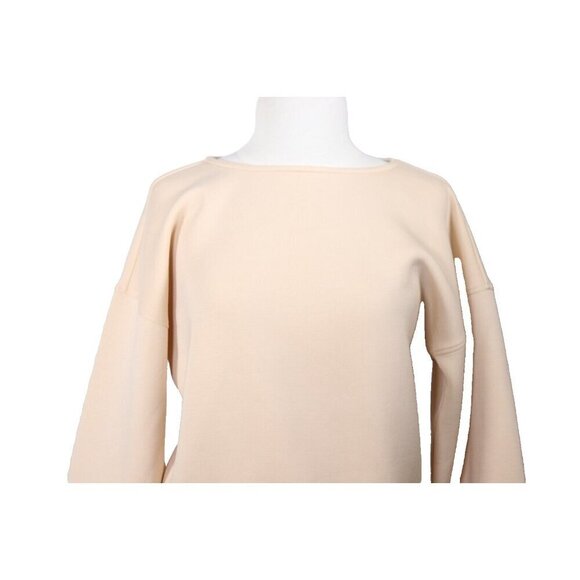 LEZE The Label Women’s XS Cream Pullover Sweatshirt Stretch Puff Sleeve Shirt - Picture 2 of 5